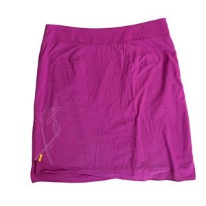 Lole Wrap Skirt 10 XL Gorpcore Magenta Purple Cotton Floral Graphic Zip Mini